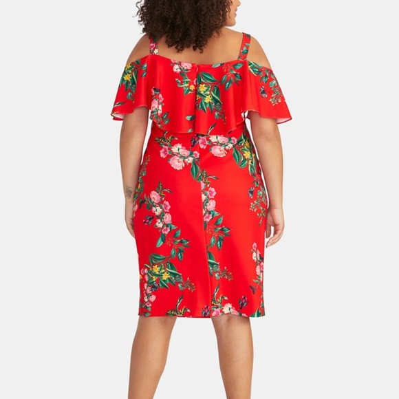 RACHEL Rachel Roy Dresses & Skirts - Trendy Plus Size Floral-Print Cold-Shoulder Dress